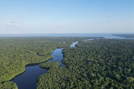 photo of a river taken by drone